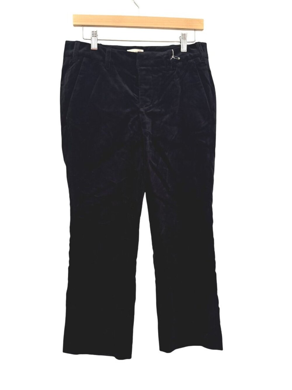 NWT Zadig & Voltaire Black Velvet Cropped Straight Pants EU 38 US 4 $328 [jb]